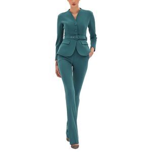 Bgl Womens  2Pc Blazer & Pant Set, Blue